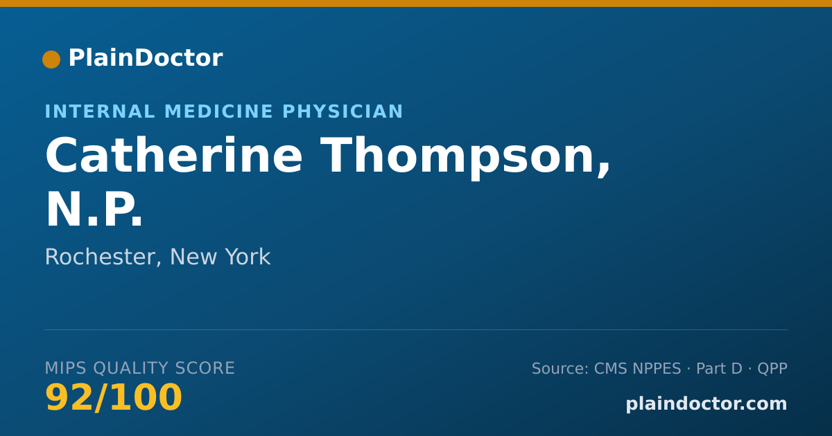 Shareable card for Catherine Thompson, N.P. - Internal Medicine Physician, Rochester, NY