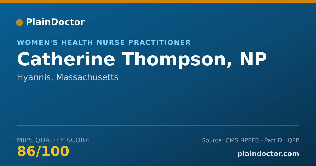 Shareable card for Catherine Thompson, NP - Women's Health Nurse Practitioner, Hyannis, MA