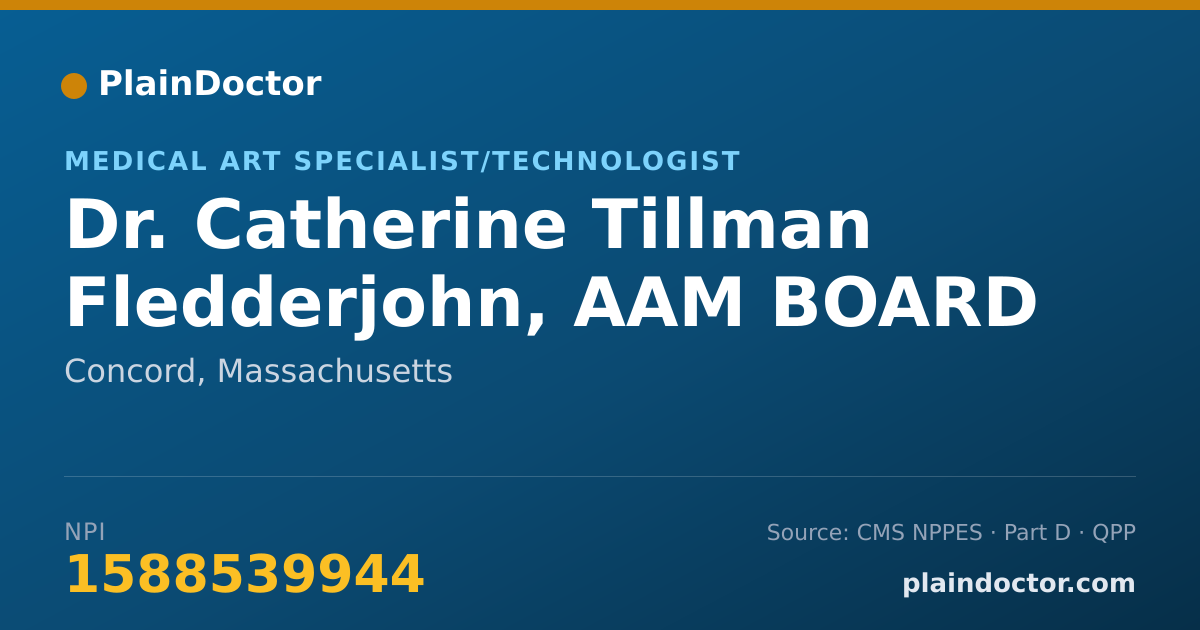 Shareable card for Catherine Tillman Fledderjohn, AAM BOARD CERTIFIED - Medical Art Specialist/Technologist, Concord, MA