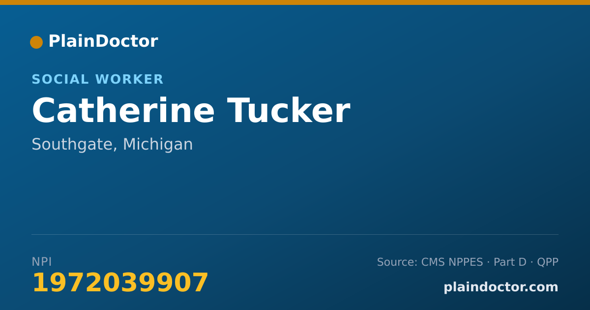 Shareable card for Catherine Tucker - Social Worker, Southgate, MI