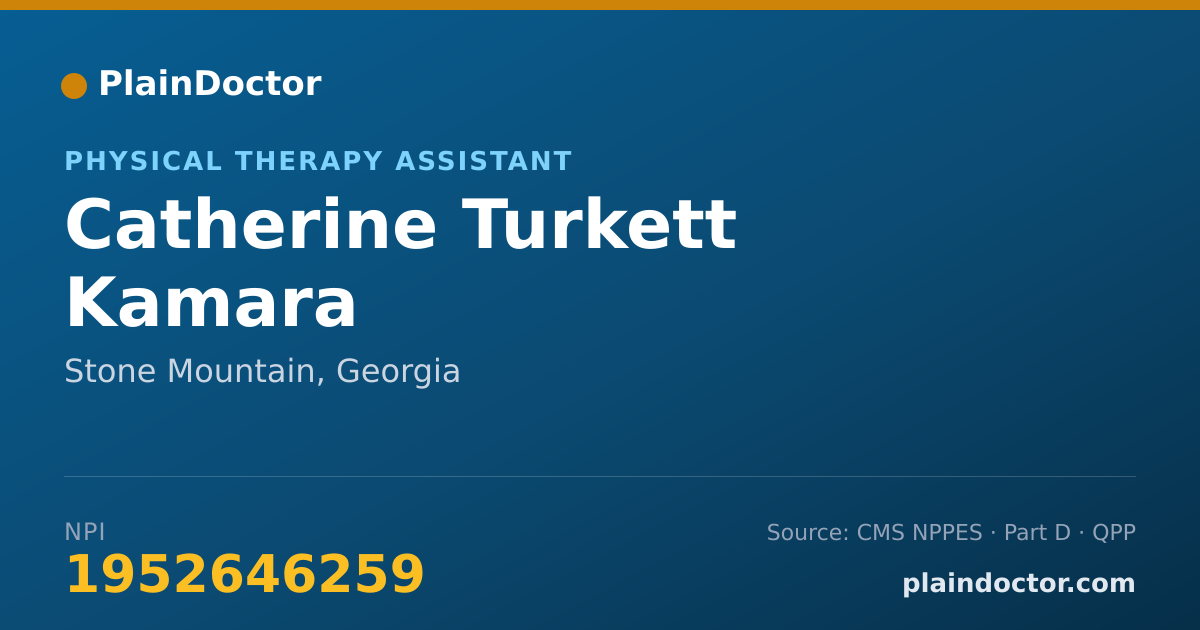 Shareable card for Catherine Turkett Kamara - Physical Therapy Assistant, Stone Mountain, GA