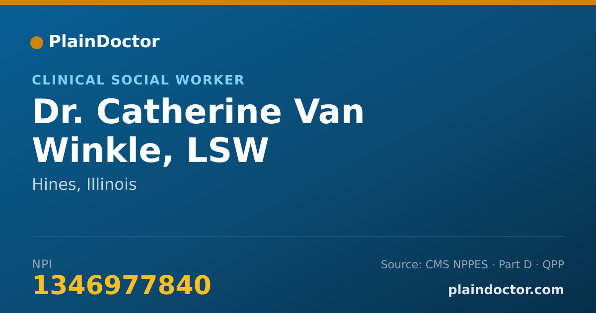Shareable card for Catherine Van Winkle, LSW - Clinical Social Worker, Hines, IL
