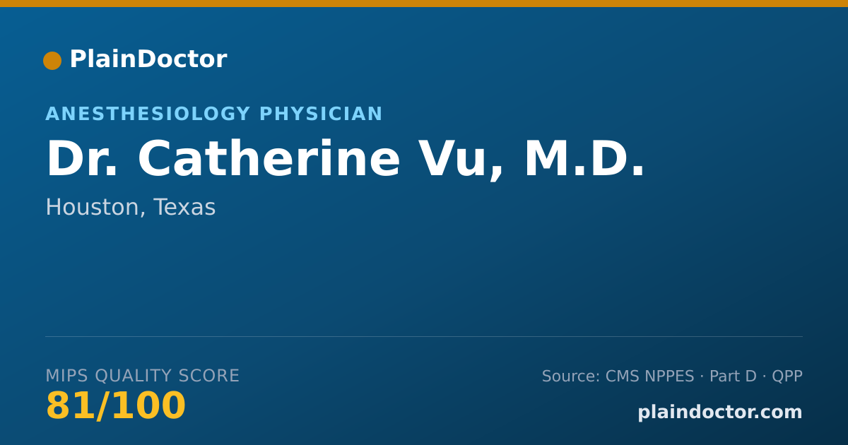 Shareable card for Catherine Vu, M.D. - Anesthesiology Physician, Houston, TX