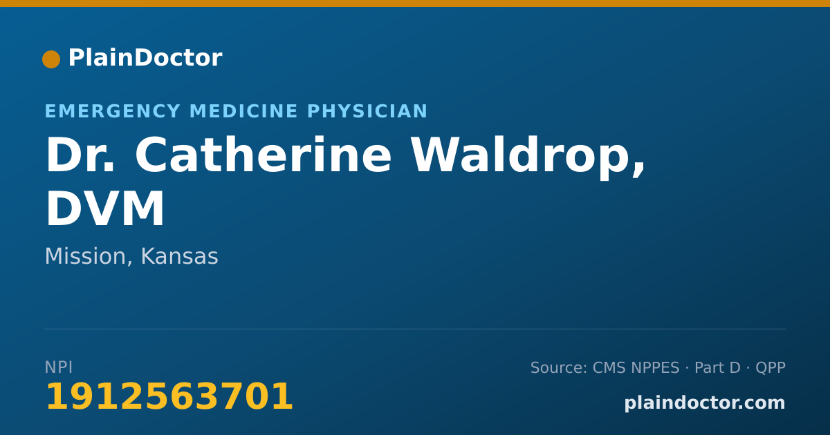 Shareable card for Catherine Waldrop, DVM - Emergency Medicine Physician, Mission, KS