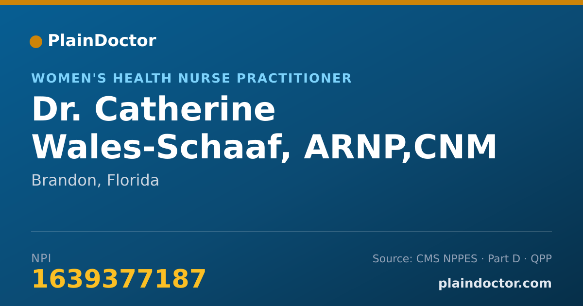 Shareable card for Catherine Wales-Schaaf, ARNP,CNM - Women's Health Nurse Practitioner, Brandon, FL