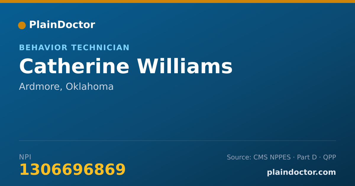 Shareable card for Catherine Williams - Behavior Technician, Ardmore, OK