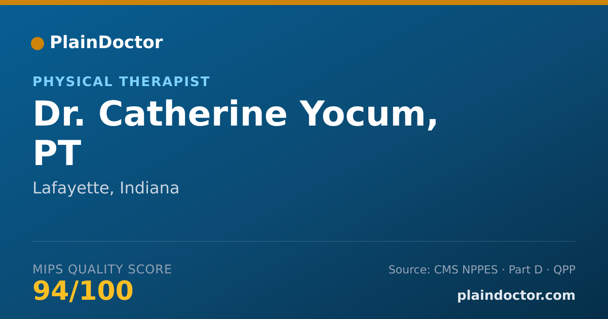 Shareable card for Catherine Yocum, PT - Physical Therapist, Lafayette, IN