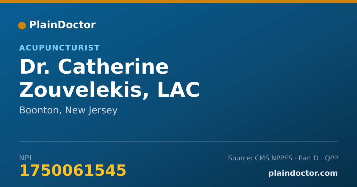 Shareable card for Catherine Zouvelekis, LAC - Acupuncturist, Boonton, NJ