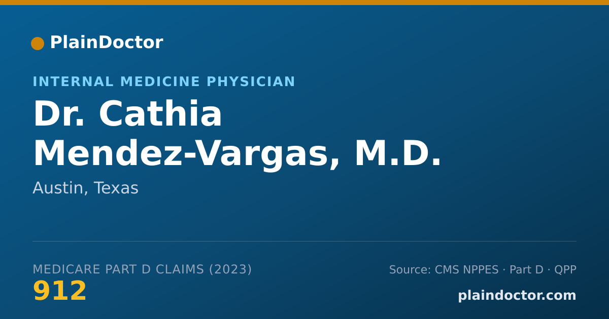Shareable card for Cathia Mendez-Vargas, M.D. - Internal Medicine Physician, Austin, TX