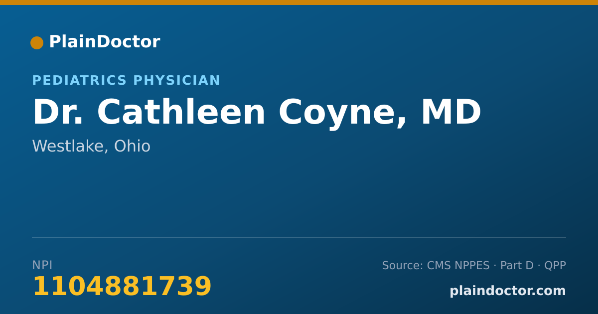 Shareable card for Cathleen Coyne, MD - Pediatrics Physician, Westlake, OH