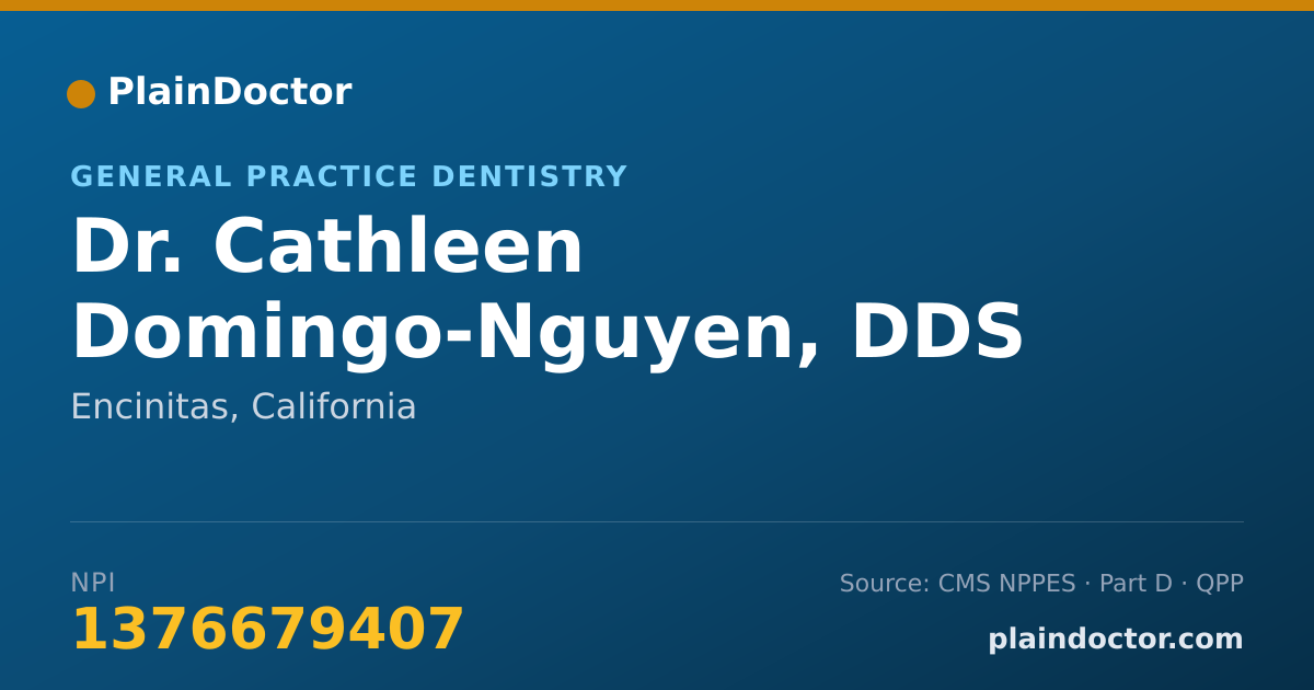Shareable card for Cathleen Domingo-Nguyen, DDS - General Practice Dentistry, Encinitas, CA