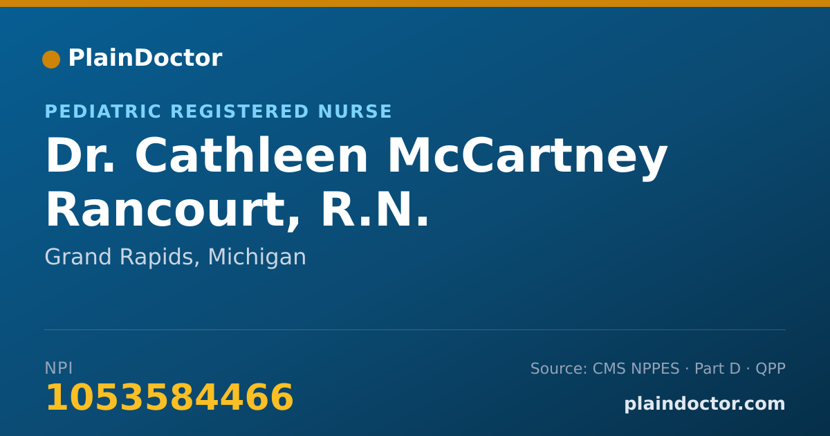 Shareable card for Cathleen McCartney Rancourt, R.N. - Pediatric Registered Nurse, Grand Rapids, MI