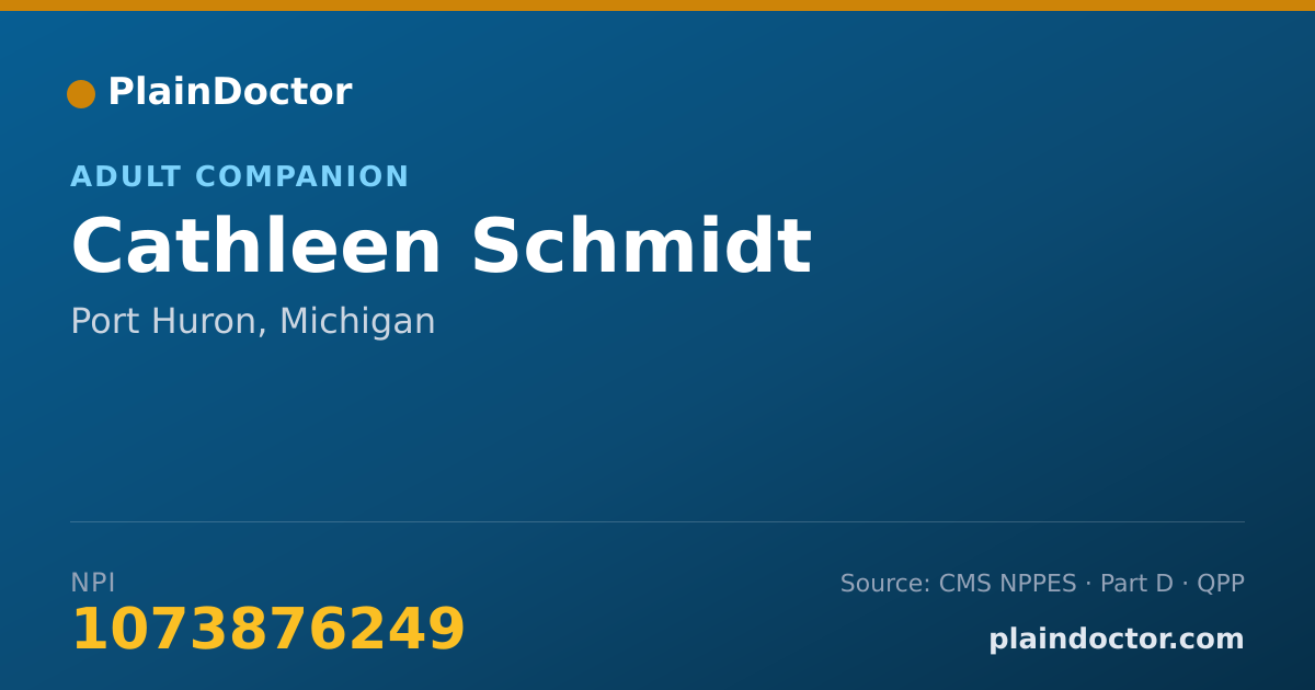 Shareable card for Cathleen Schmidt - Adult Companion, Port Huron, MI