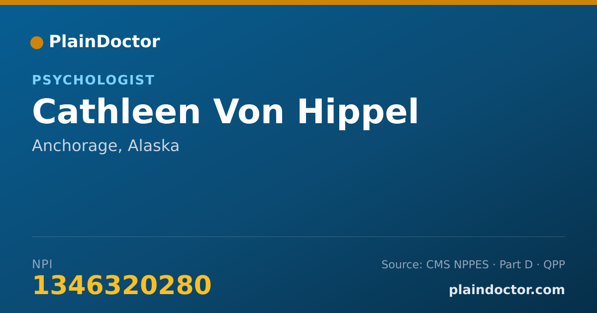 Shareable card for Cathleen Von Hippel - Psychologist, Anchorage, AK