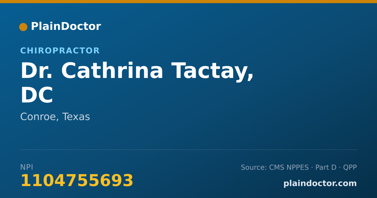 Shareable card for Cathrina Tactay, DC - Chiropractor, Conroe, TX