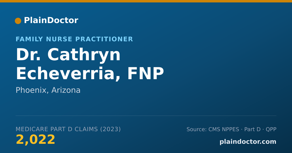 Shareable card for Cathryn Echeverria, FNP - Family Nurse Practitioner, Phoenix, AZ