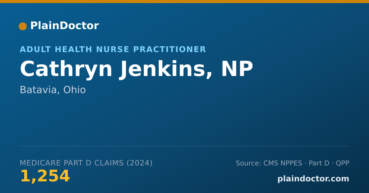 Shareable card for Cathryn Jenkins, NP - Adult Health Nurse Practitioner, Batavia, OH