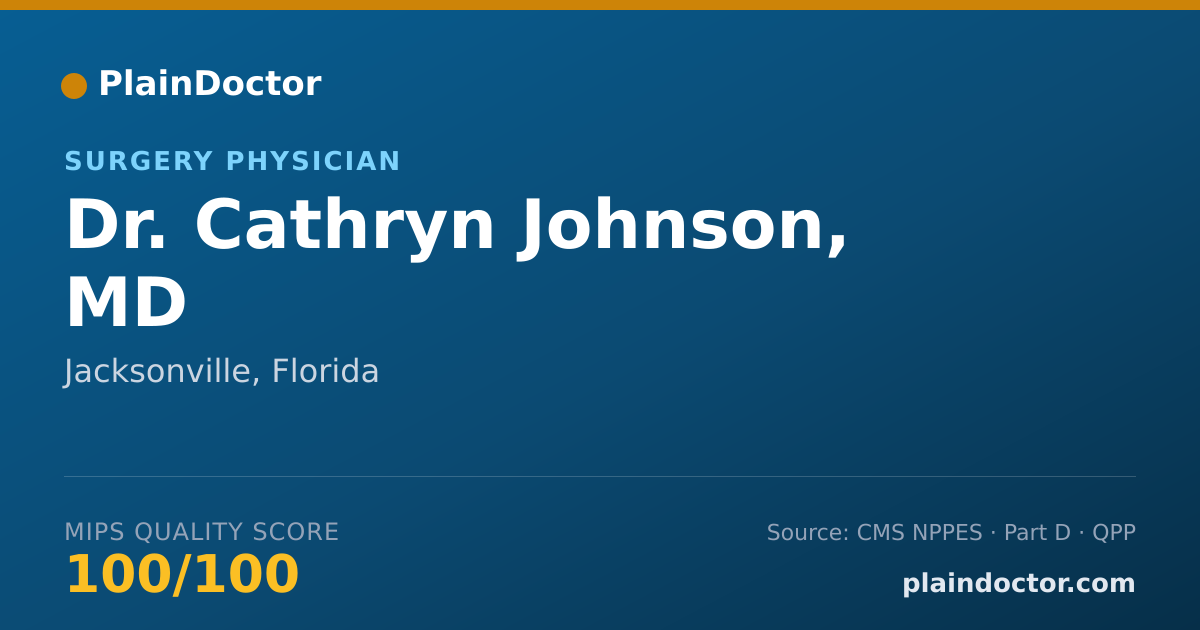 Shareable card for Cathryn Johnson, MD - Surgery Physician, Jacksonville, FL