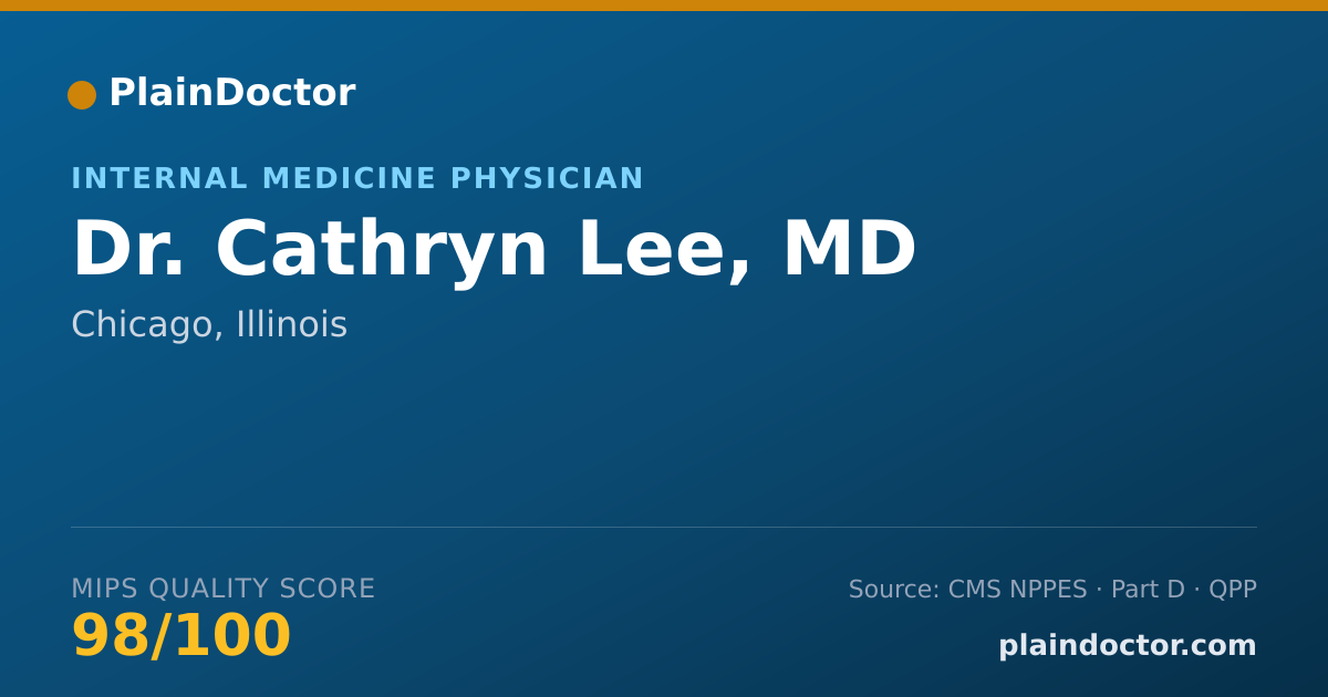Shareable card for Cathryn Lee, MD - Internal Medicine Physician, Chicago, IL
