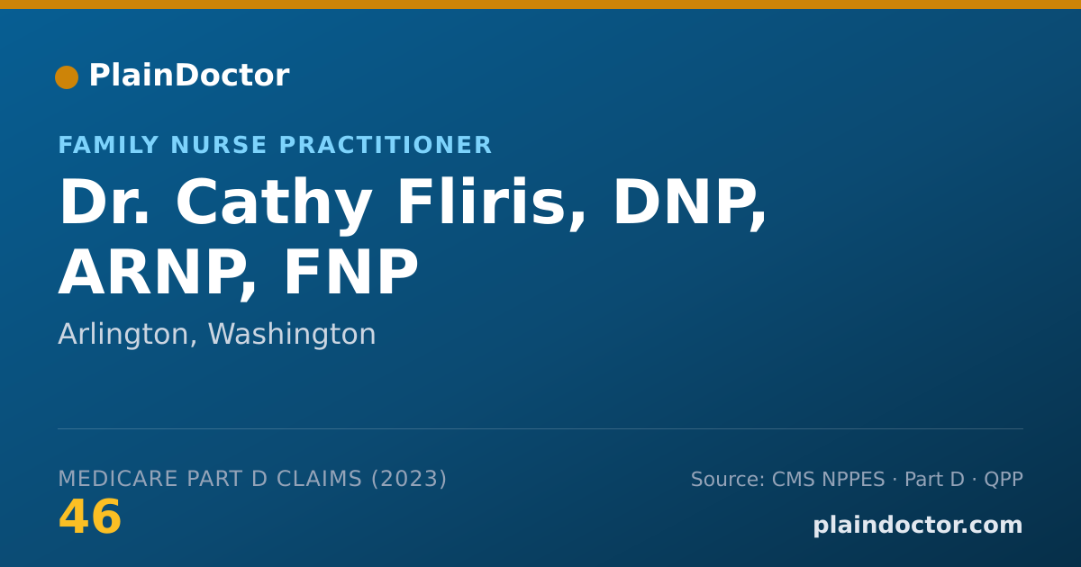 Shareable card for Cathy Fliris, DNP, ARNP, FNP - Family Nurse Practitioner, Arlington, WA