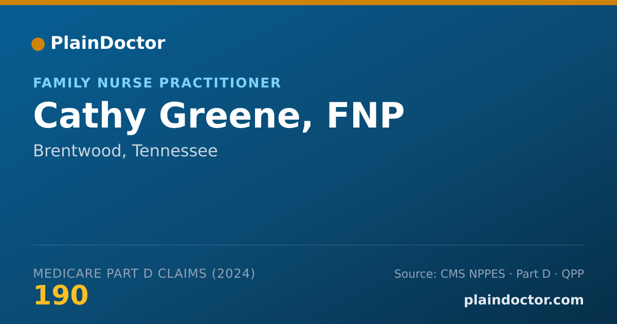 Shareable card for Cathy Greene, FNP - Family Nurse Practitioner, Brentwood, TN