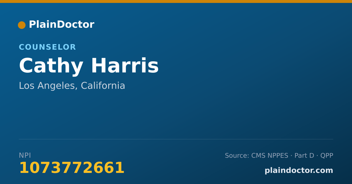 Shareable card for Cathy Harris - Counselor, Los Angeles, CA