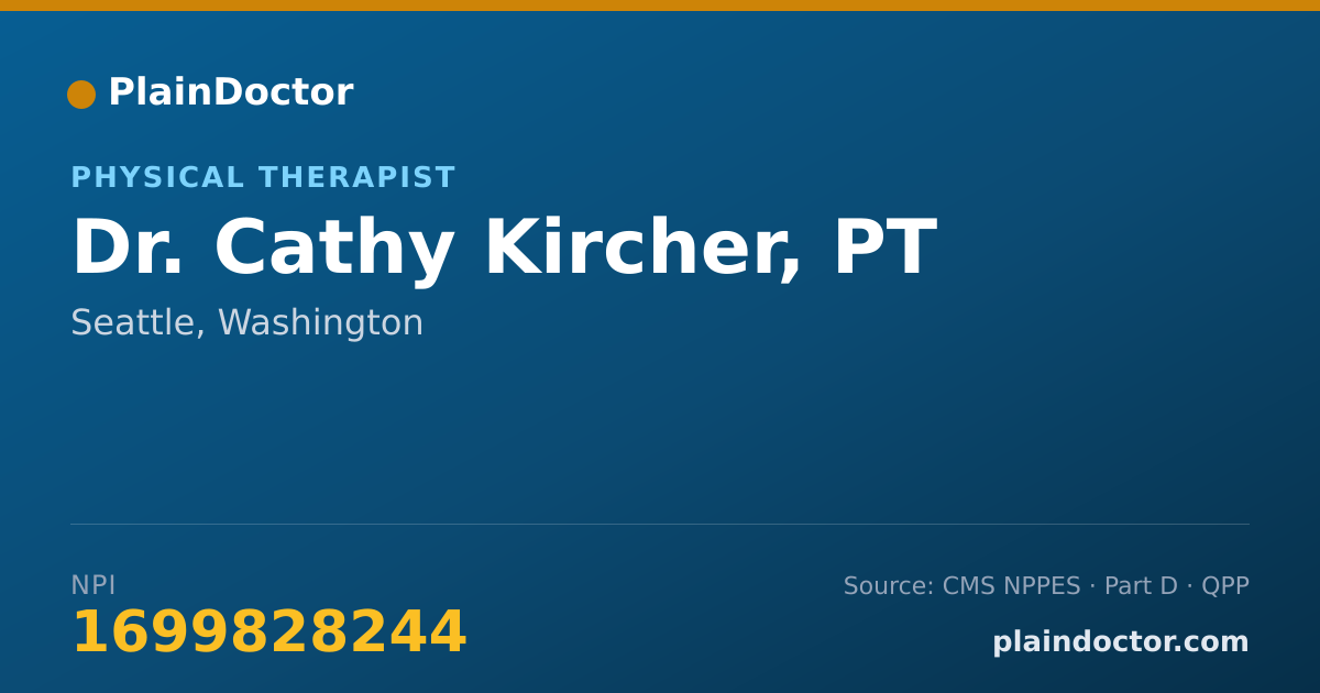 Shareable card for Cathy Kircher, PT - Physical Therapist, Seattle, WA