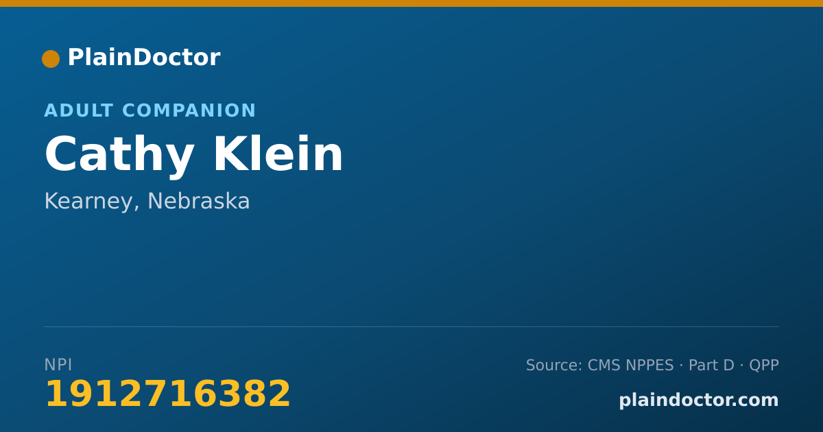 Shareable card for Cathy Klein - Adult Companion, Kearney, NE