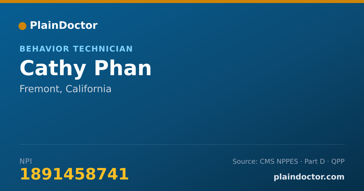Shareable card for Cathy Phan - Behavior Technician, Fremont, CA