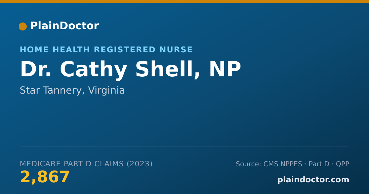 Shareable card for Cathy Shell, NP - Home Health Registered Nurse, Star Tannery, VA