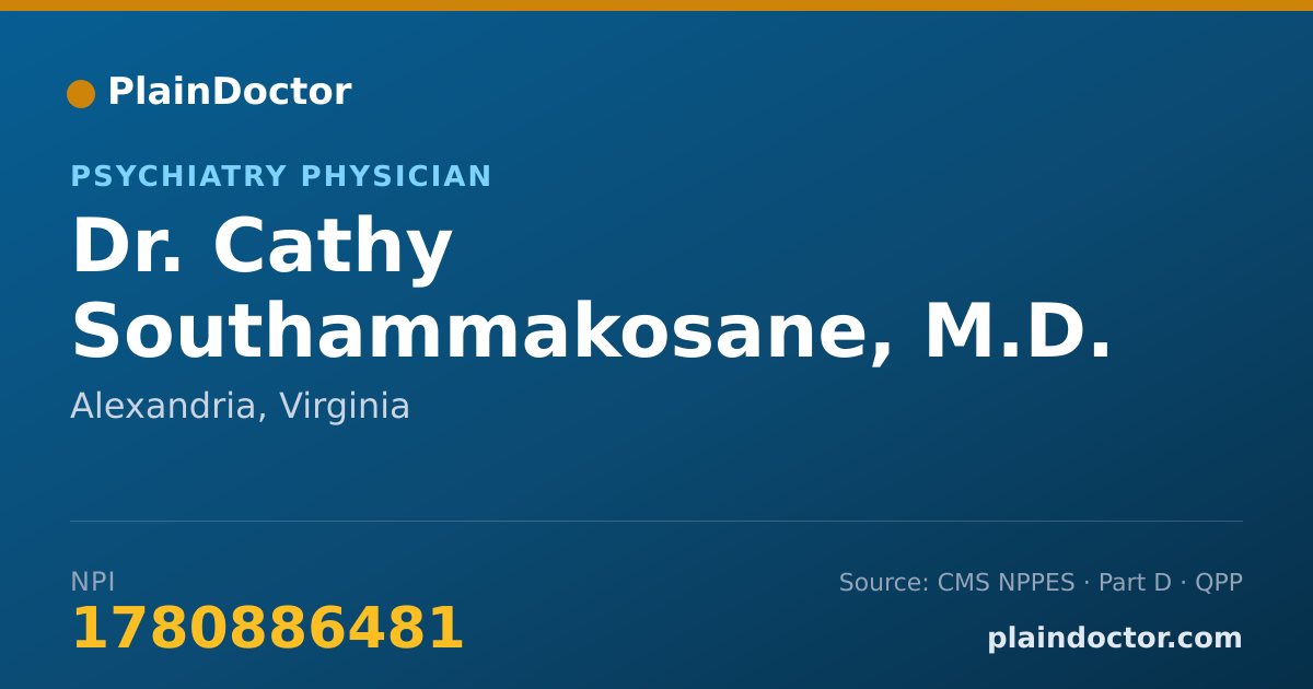 Shareable card for Cathy Southammakosane, M.D. - Psychiatry Physician, Alexandria, VA