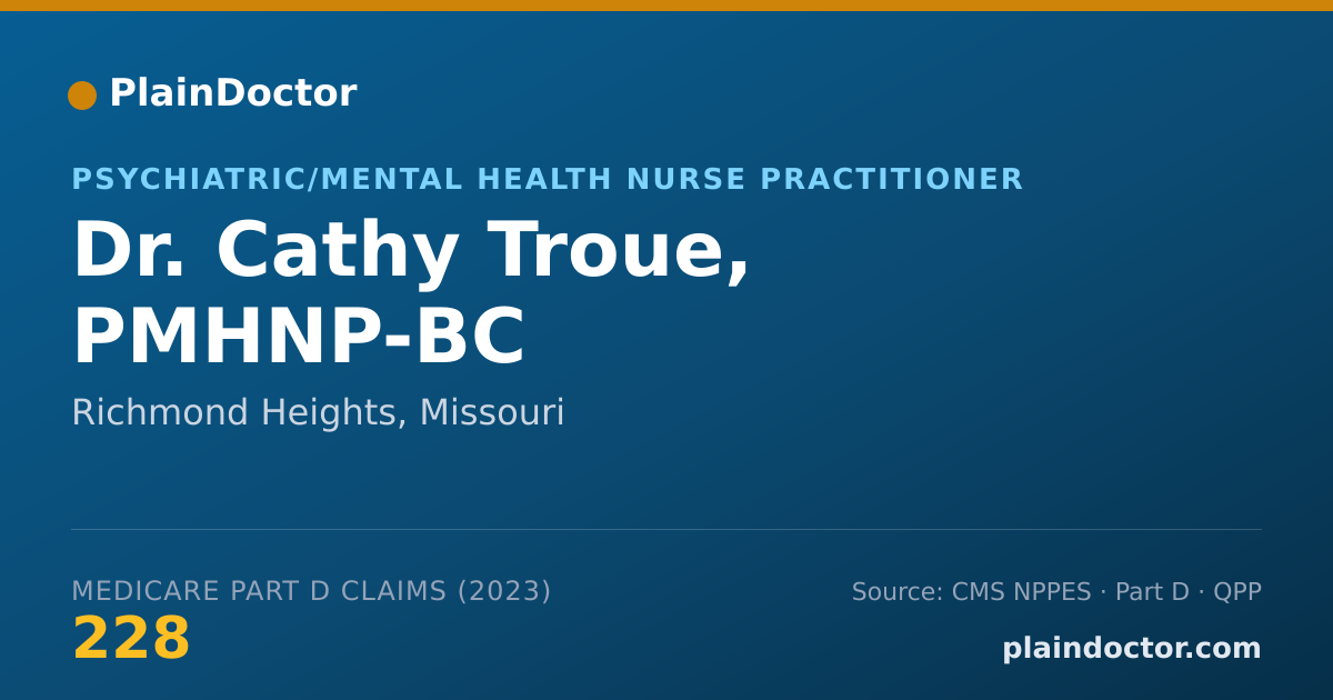 Shareable card for Cathy Troue, PMHNP-BC - Psychiatric/Mental Health Nurse Practitioner, Richmond Heights, MO