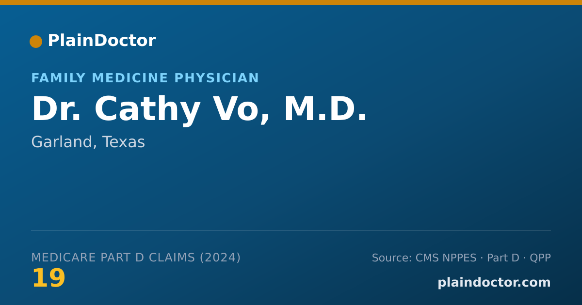 Shareable card for Cathy Vo, M.D. - Family Medicine Physician, Garland, TX