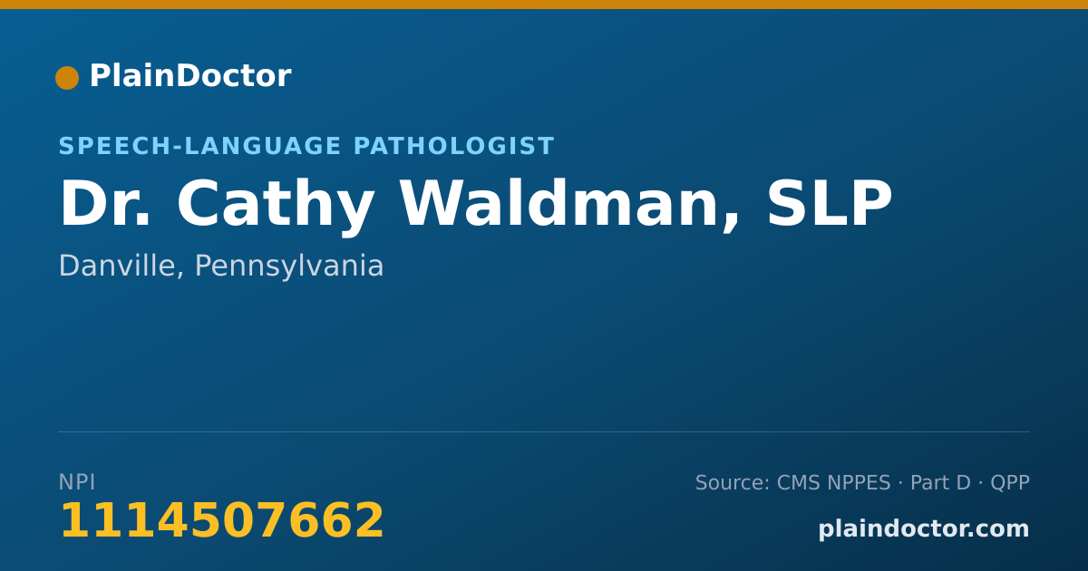 Shareable card for Cathy Waldman, SLP - Speech-Language Pathologist, Danville, PA