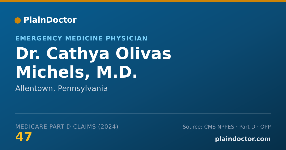Shareable card for Cathya Olivas Michels, M.D. - Emergency Medicine Physician, Allentown, PA