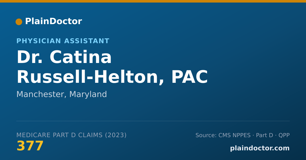 Shareable card for Catina Russell-Helton, PAC - Physician Assistant, Manchester, MD