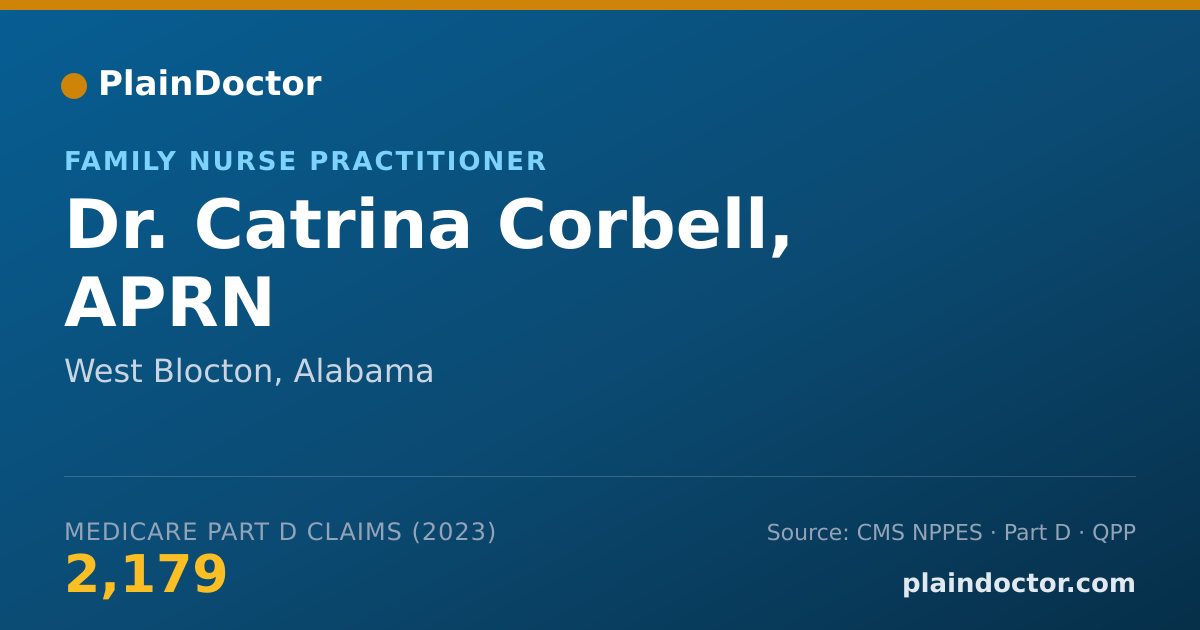 Shareable card for Catrina Corbell, APRN - Family Nurse Practitioner, West Blocton, AL