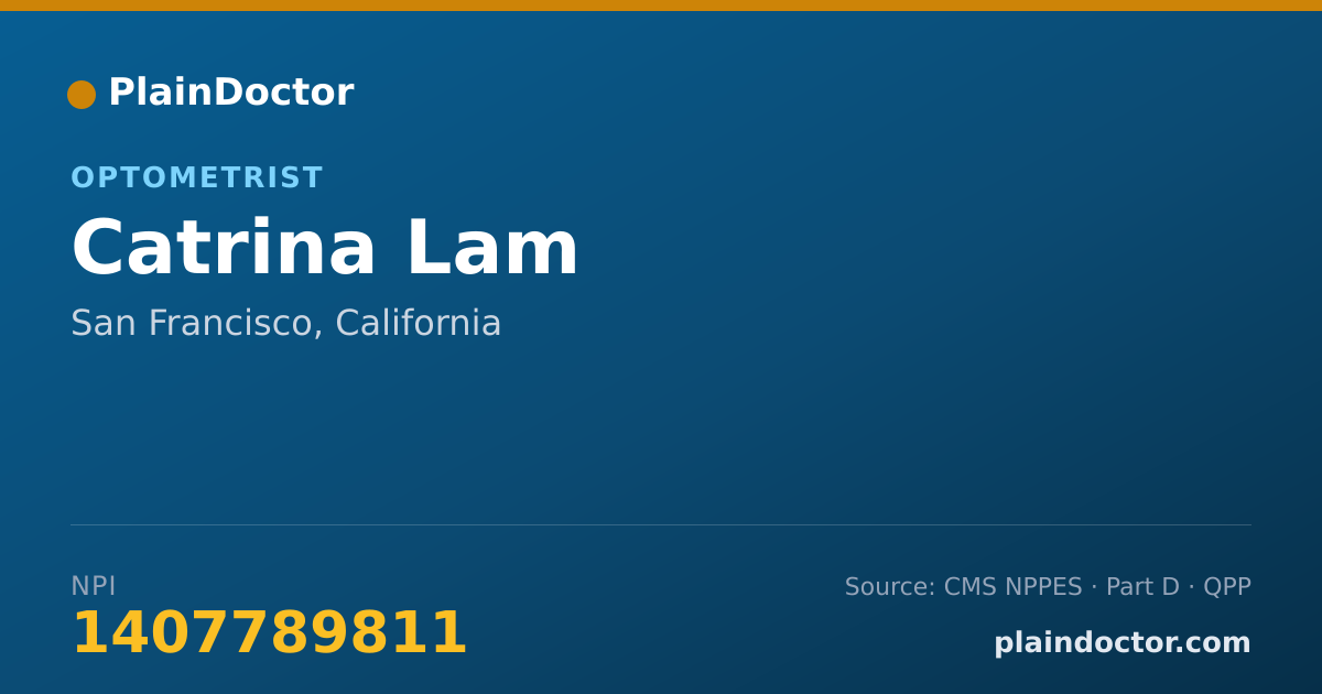 Shareable card for Catrina Lam - Optometrist, San Francisco, CA