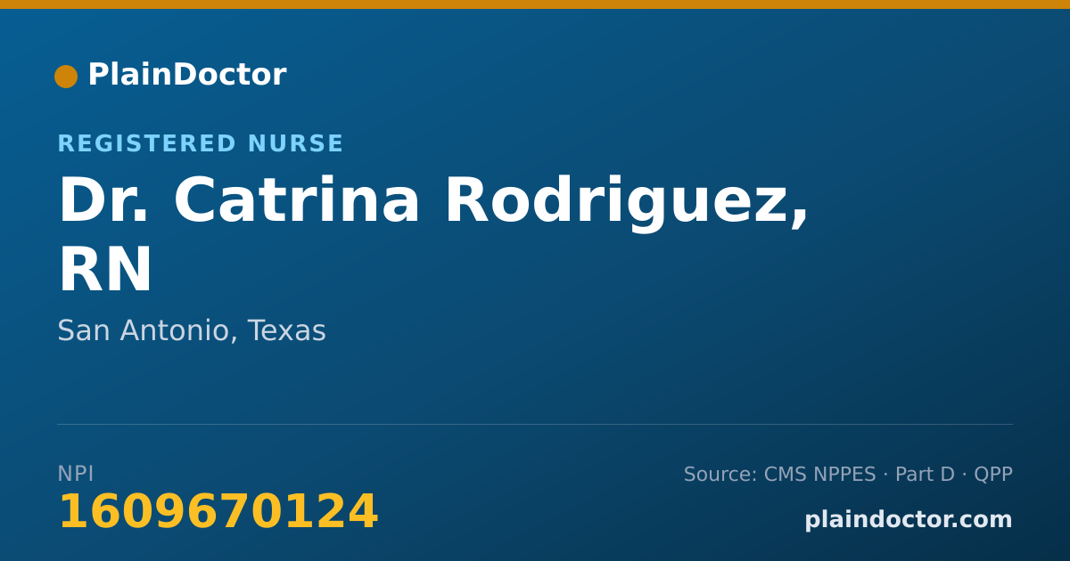 Shareable card for Catrina Rodriguez, RN - Registered Nurse, San Antonio, TX
