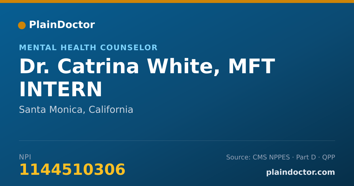 Shareable card for Catrina White, MFT INTERN - Mental Health Counselor, Santa Monica, CA