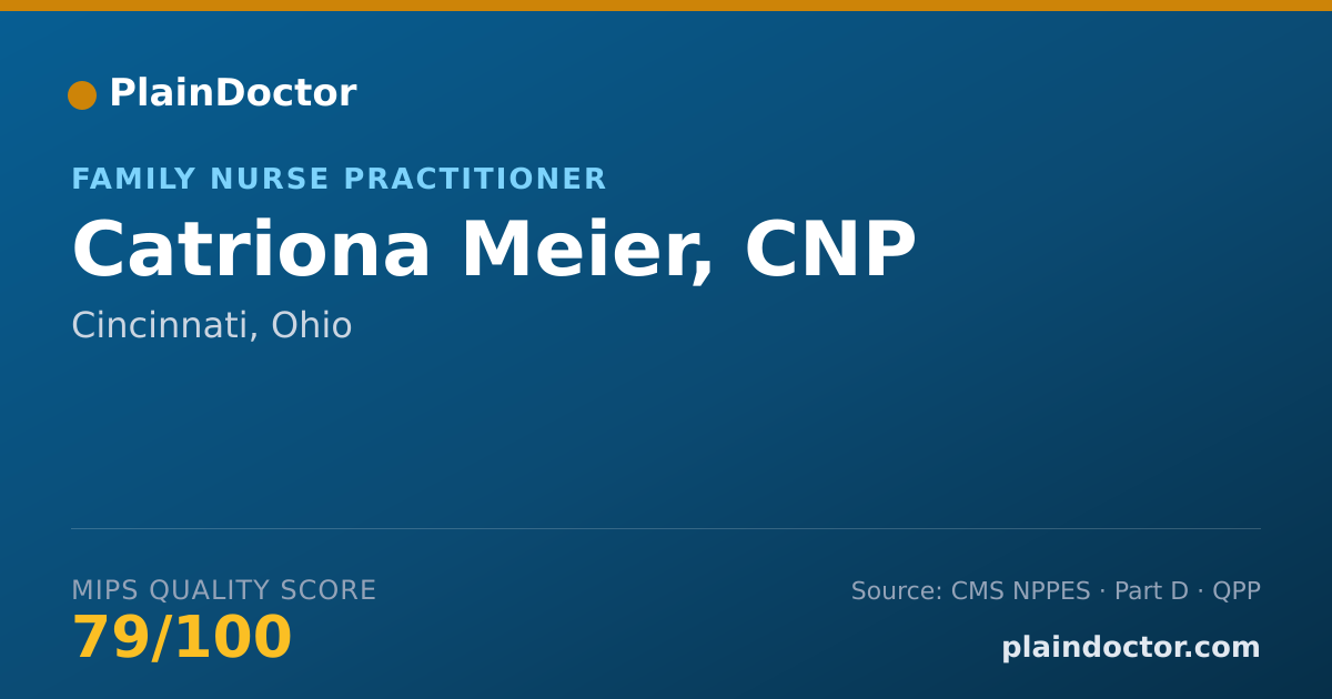 Shareable card for Catriona Meier, CNP - Family Nurse Practitioner, Cincinnati, OH