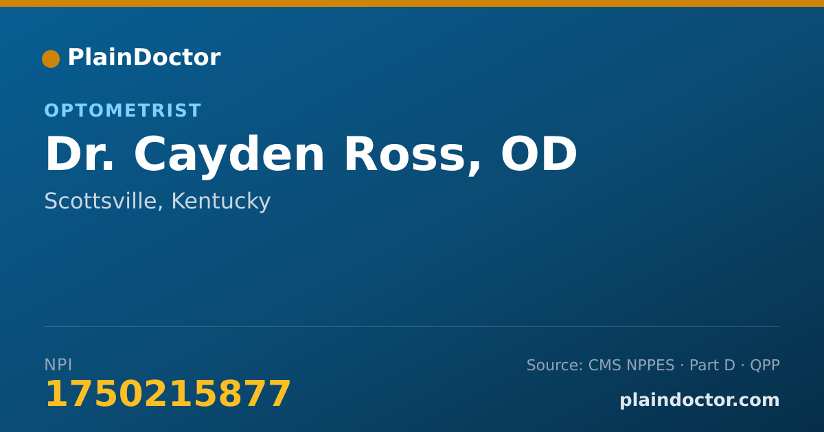 Shareable card for Cayden Ross, OD - Optometrist, Scottsville, KY