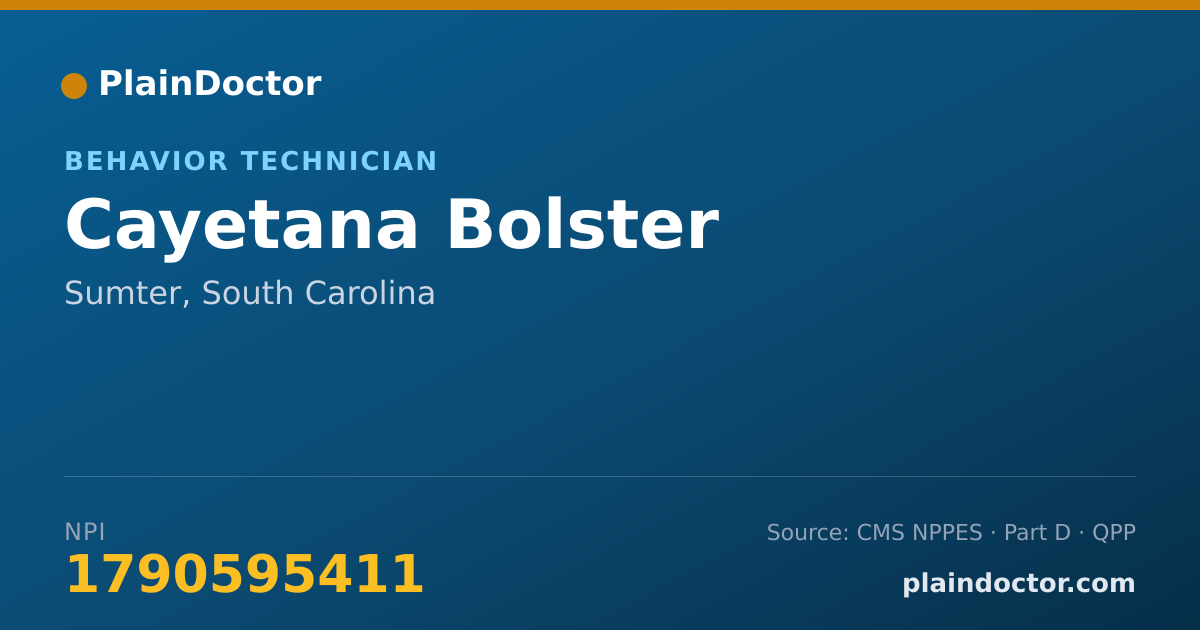 Shareable card for Cayetana Bolster - Behavior Technician, Sumter, SC