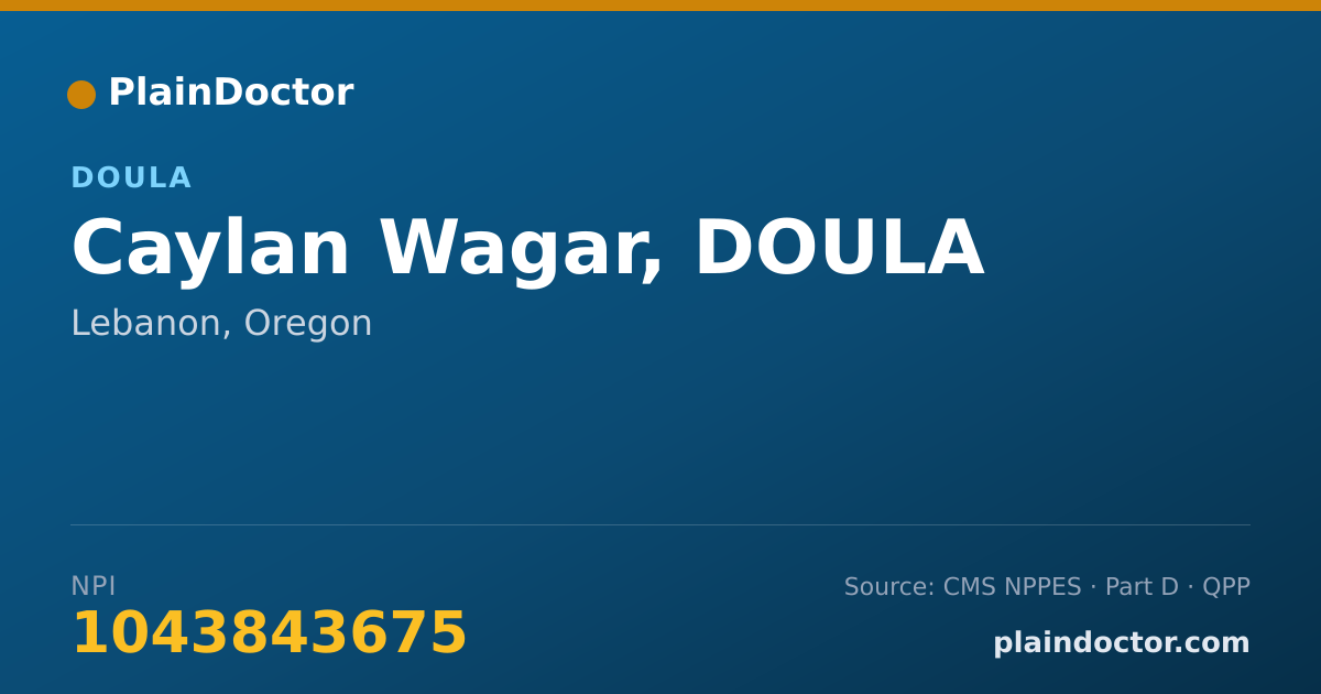 Shareable card for Caylan Wagar, DOULA - Doula, Lebanon, OR