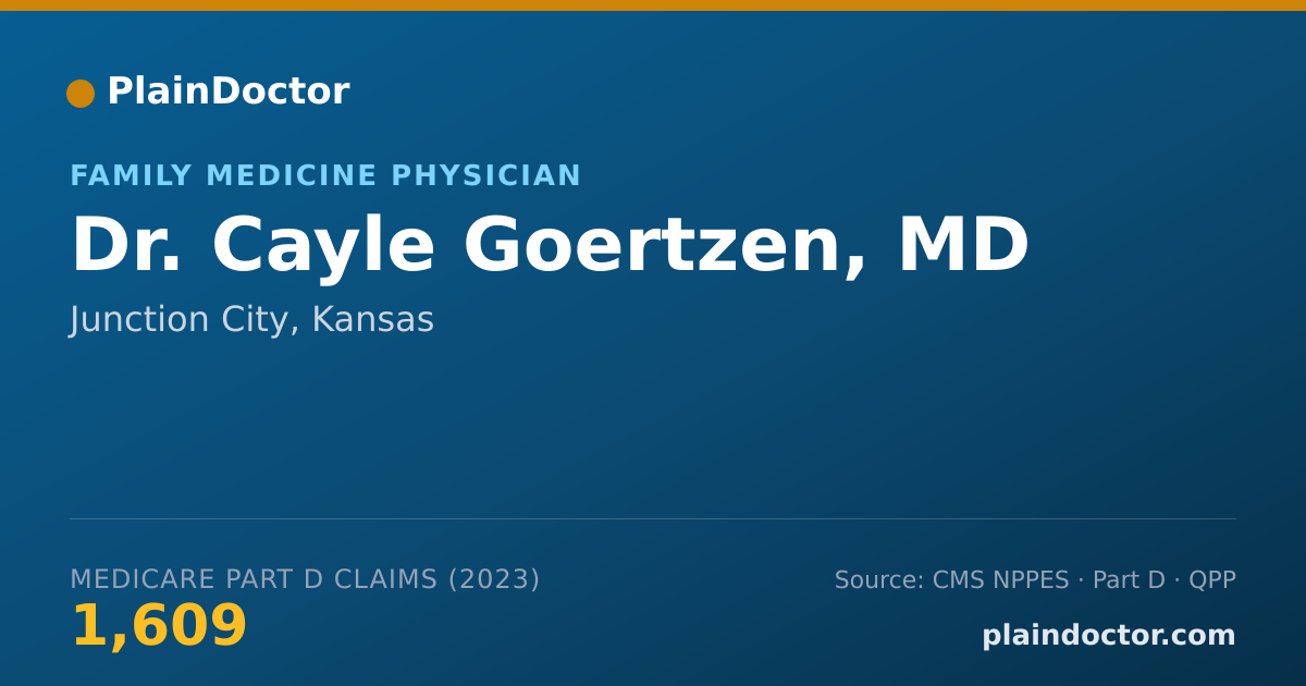 Shareable card for Cayle Goertzen, MD - Family Medicine Physician, Junction City, KS