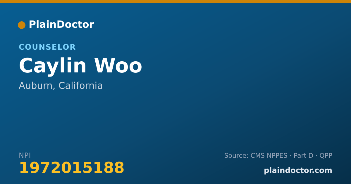 Shareable card for Caylin Woo - Counselor, Auburn, CA