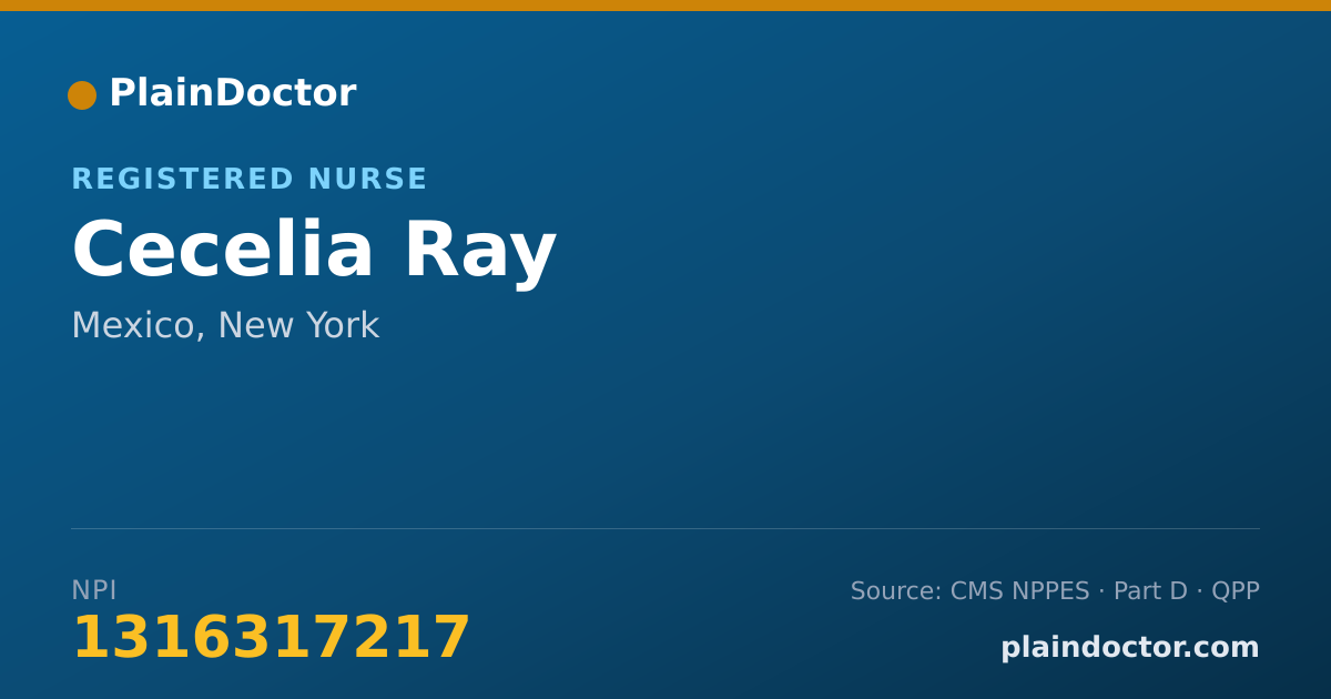 Shareable card for Cecelia Ray - Registered Nurse, Mexico, NY