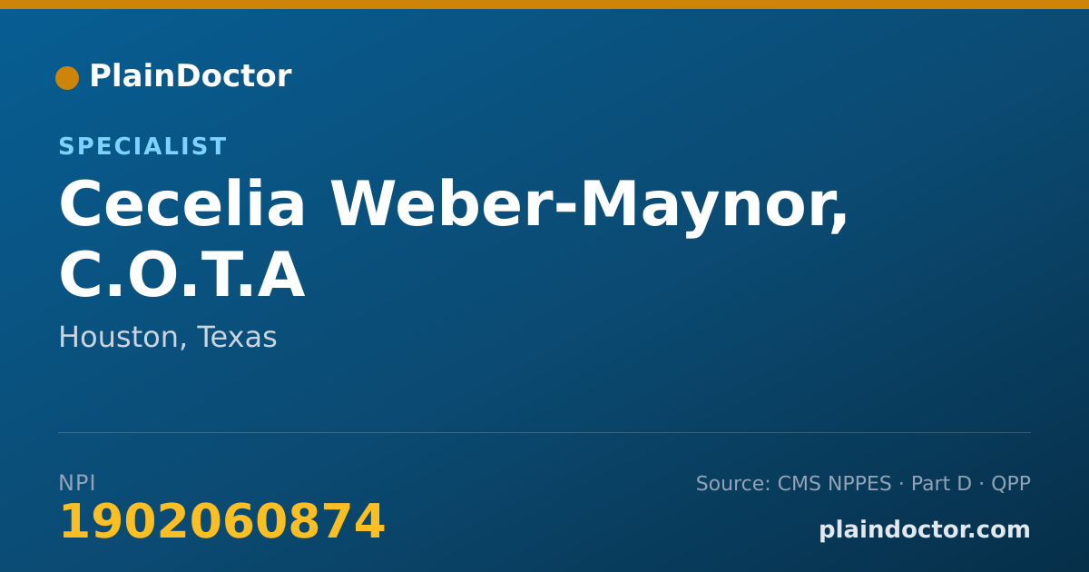 Shareable card for Cecelia Weber-Maynor, C.O.T.A - Specialist, Houston, TX