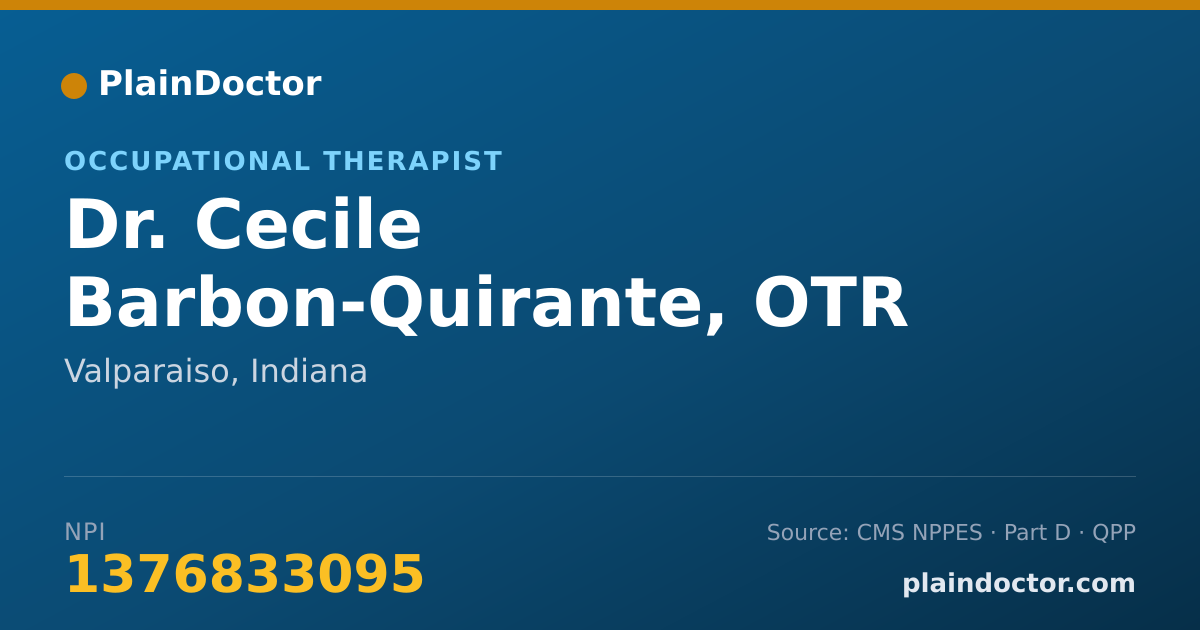 Shareable card for Cecile Barbon-Quirante, OTR - Occupational Therapist, Valparaiso, IN