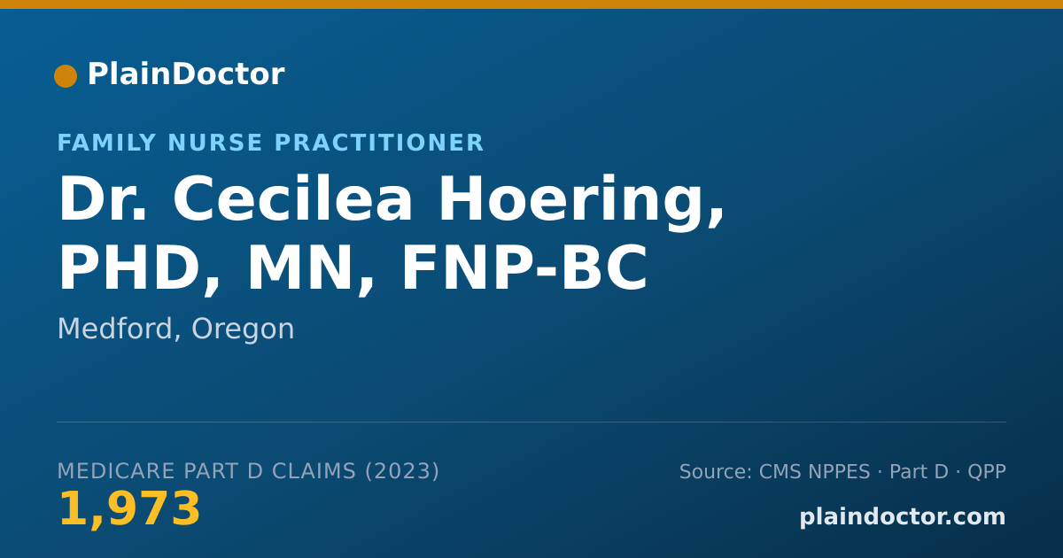 Shareable card for Cecilea Hoering, PHD, MN, FNP-BC - Family Nurse Practitioner, Medford, OR